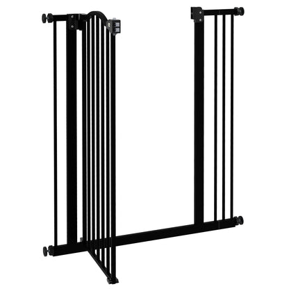 Extra Tall Dog Gate with Door, Pressure Fit, Auto Close, 29-34 Inch, Black Houses, Kennels & Pens at Gallery Canada