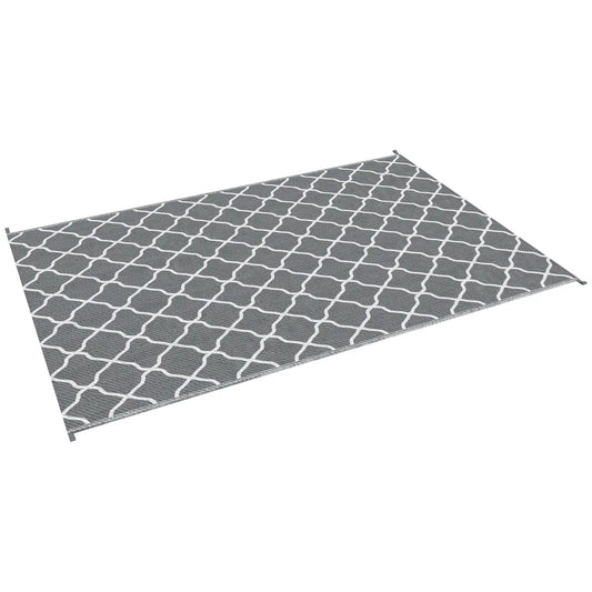 Waterproof Outdoor Rug, 6' x 9', Reversible RV Mat, Grey & White Garden Decor Options at Gallery Canada