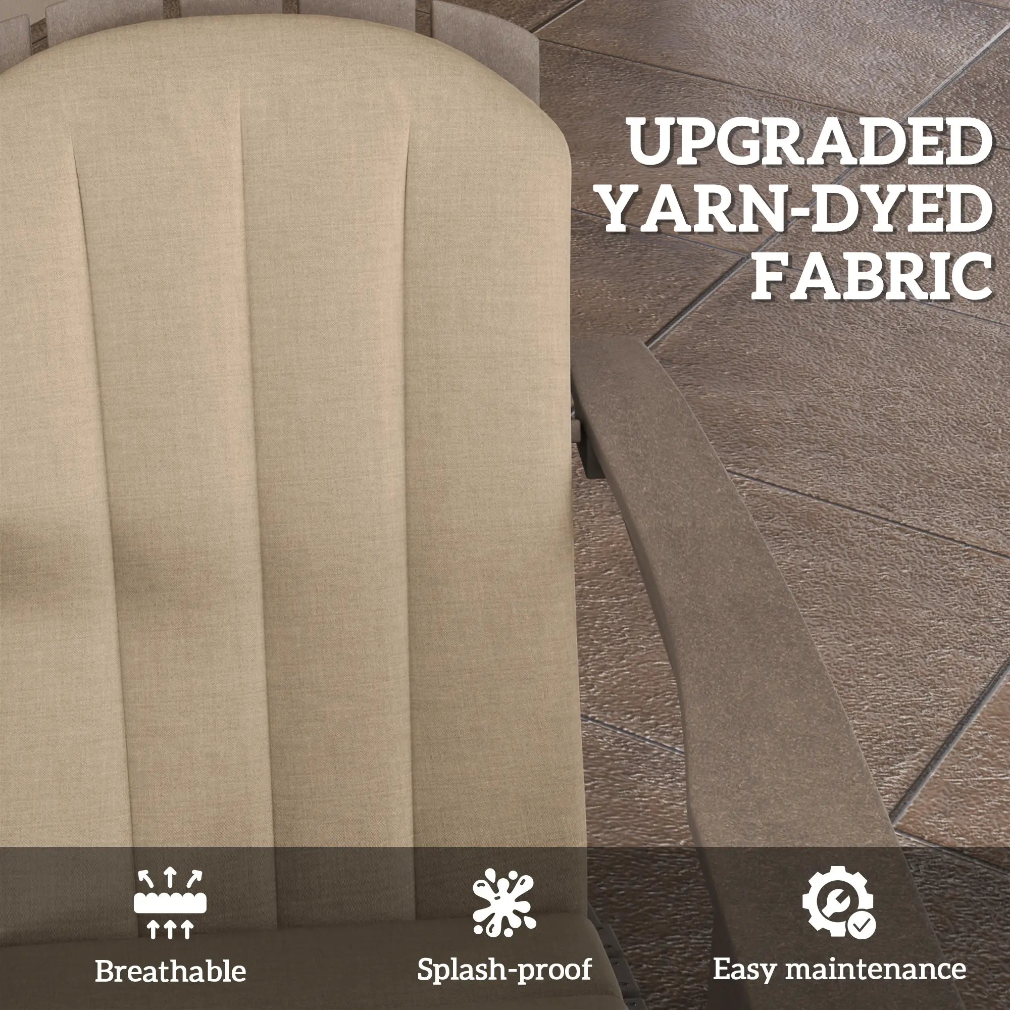 Set Of 4 Patio Chair Cushions, High Back Adirondack, High-Density Foam, Beige Patio Chair Cushions at Gallery Canada