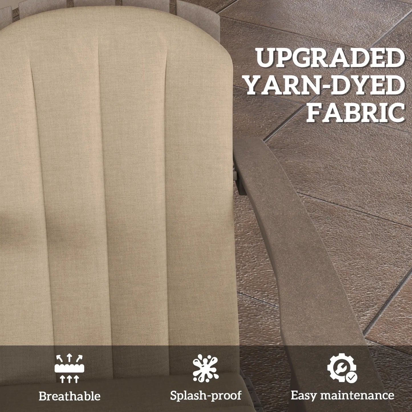 Set Of 4 Patio Chair Cushions, High Back Adirondack, High-Density Foam, Beige Patio Chair Cushions at Gallery Canada