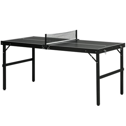 Mini Folding Table Tennis Table, Aluminium Frame, Portable, Black Game Tables at Gallery Canada
