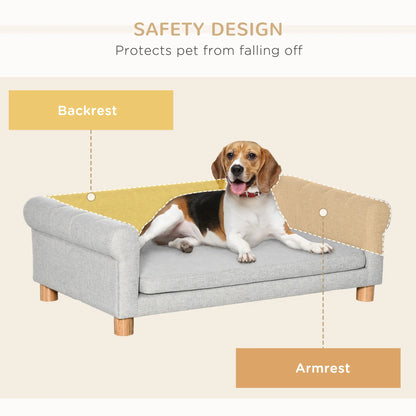 Modern Pet Sofa, Medium Large Dog Bed, Removable Cushion, Light Grey Dog Sofas at Gallery Canada
