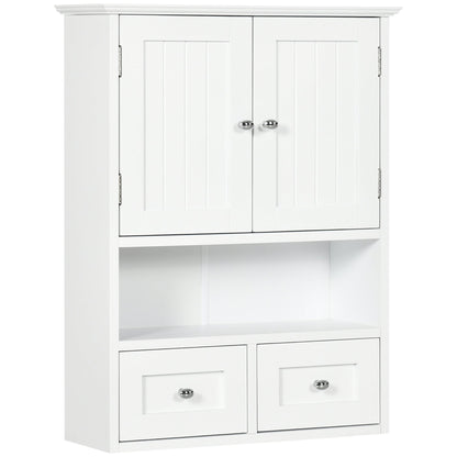 Bathroom Wall Cabinet, Medicine Cabinet, Over Toilet Storage Cabinet with Shelf and Drawers for Hallway, Living Room, White at Gallery Canada