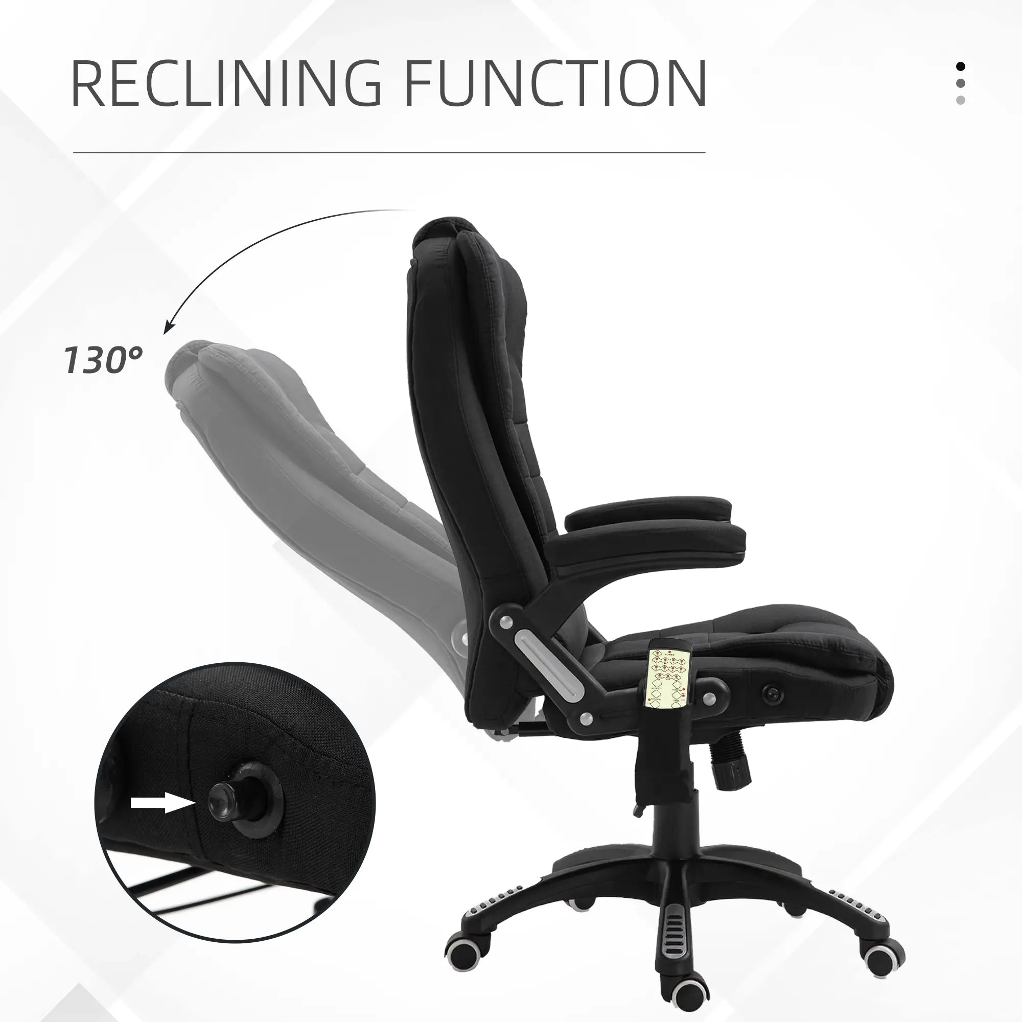 6 Point Vibrating Massage Office Chair High Back Executive Chair with Reclining Back, Swivel Wheels, Black Massage Chairs at Gallery Canada