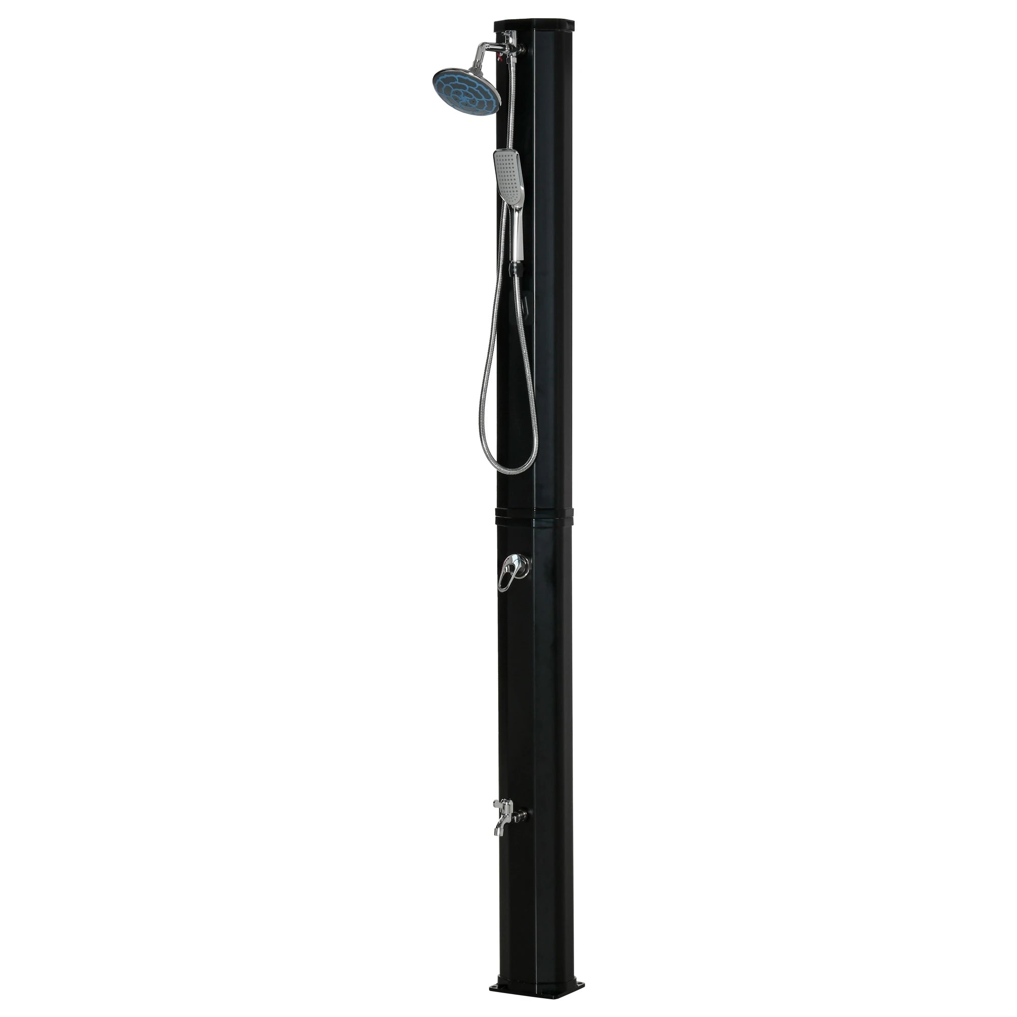 7ft Outdoor Solar Shower, 360 Rotating Head, Foot Faucet, Adjustable Outdoor Swimming Pools & Hot Tubs Sleek Black at Gallery Canada