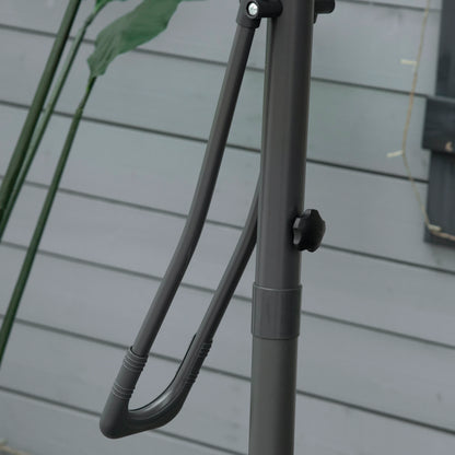 8FT Cantilever Patio Umbrella, Offset with Cross Base, Dark Gray Cantilever Umbrellas at Gallery Canada