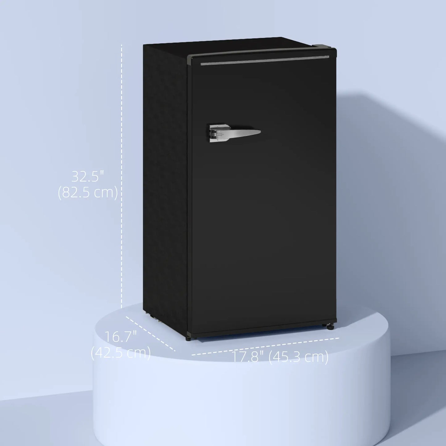 Retro Mini Fridge, 3.1 Cu. Ft, Adjustable Thermostat, 2 Glass Shelves, Black Small Kitchen Appliances at Gallery Canada