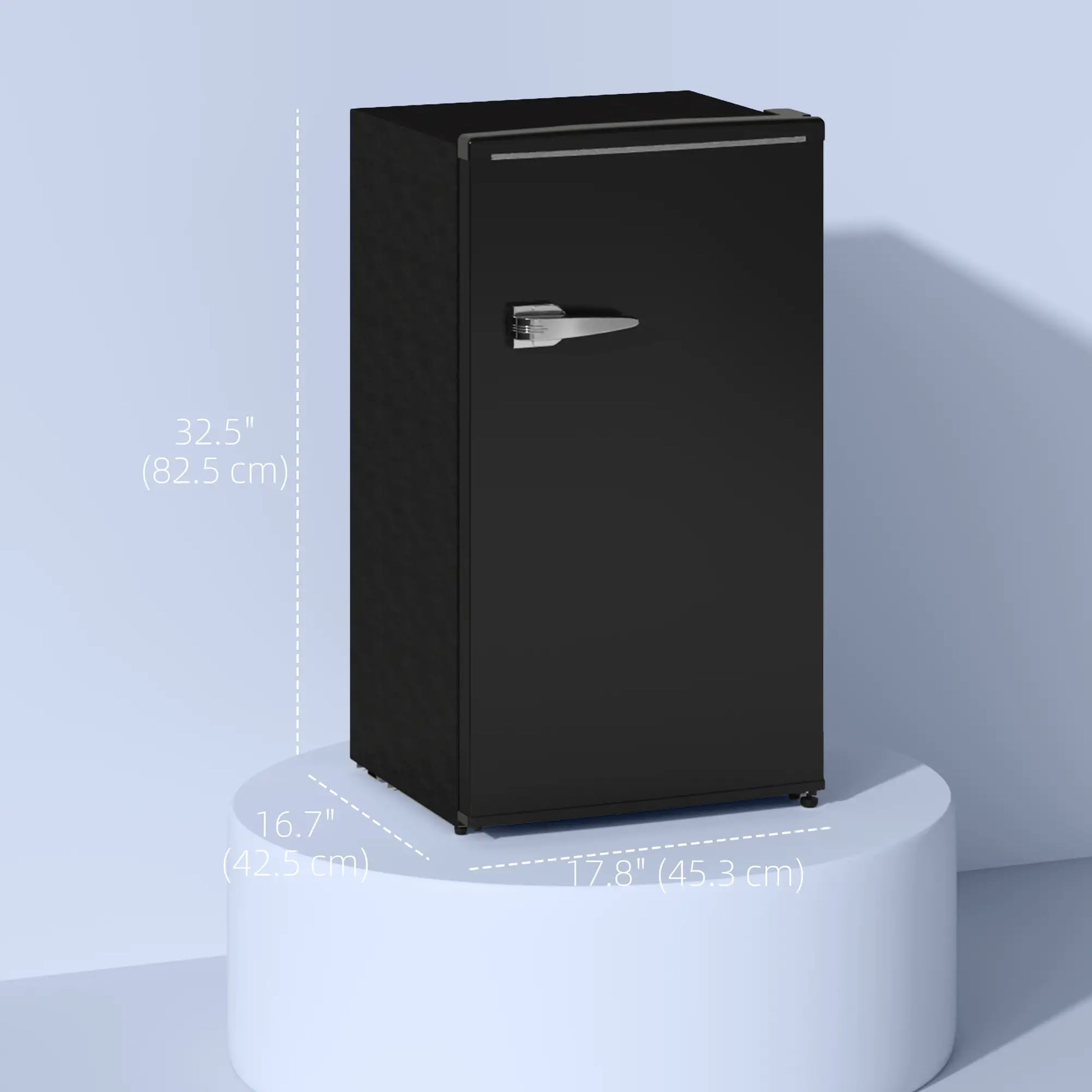 Retro Mini Fridge, 3.1 Cu. Ft, Adjustable Thermostat, 2 Glass Shelves, Black Small Kitchen Appliances at Gallery Canada