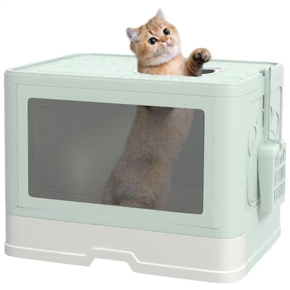 Cat Litter Box, Front Enter Top Exit, Pull Out Tray, Scoop, Green Cat Litter Box Enclosures at Gallery Canada