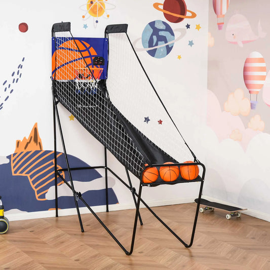 Jeu d'arcade de panier de basket avec tableau de score électronique, noir