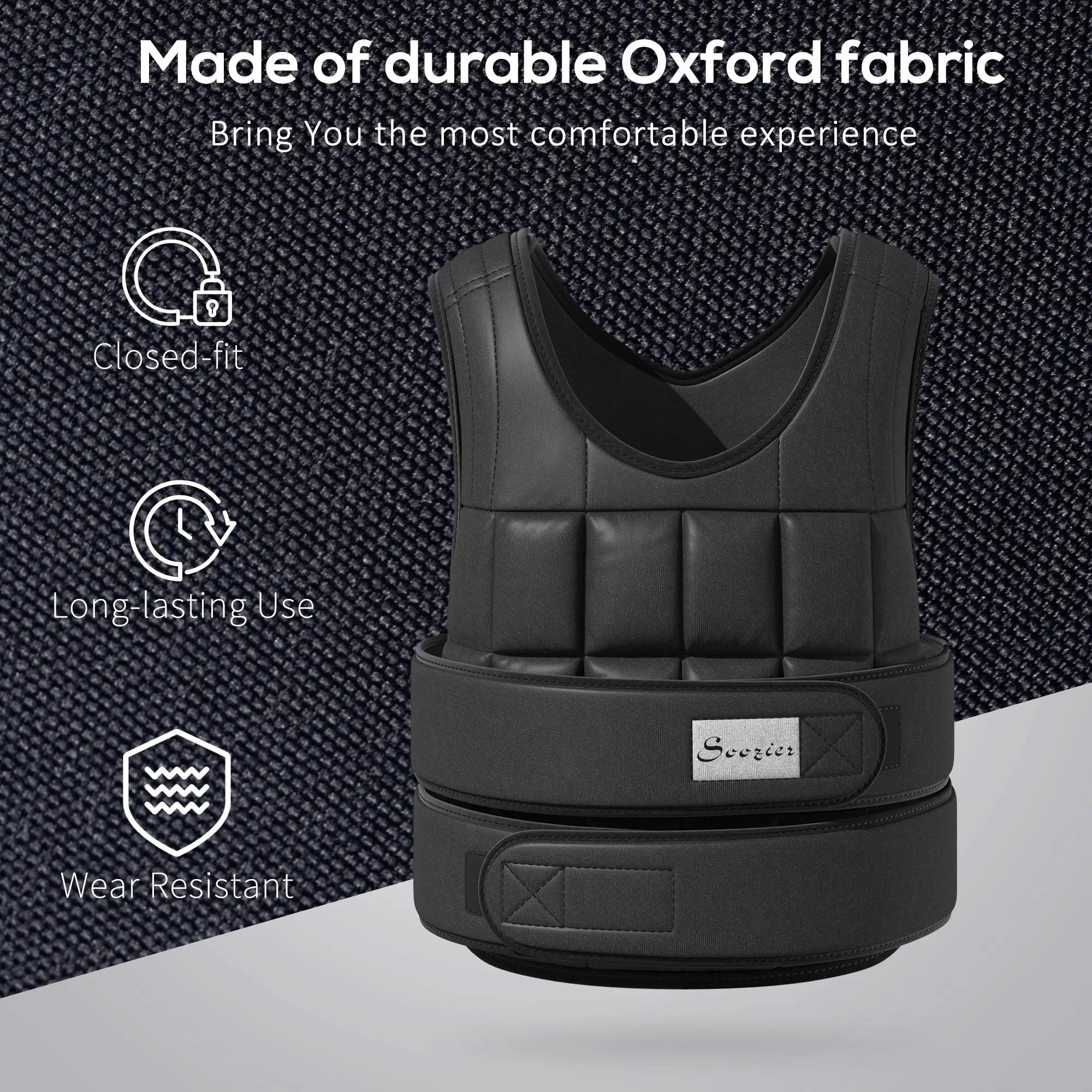 22lbs Weighted Vest, Adjustable Running Vest, 38 Weight Bags, Black Strength Training Equipment at Gallery Canada