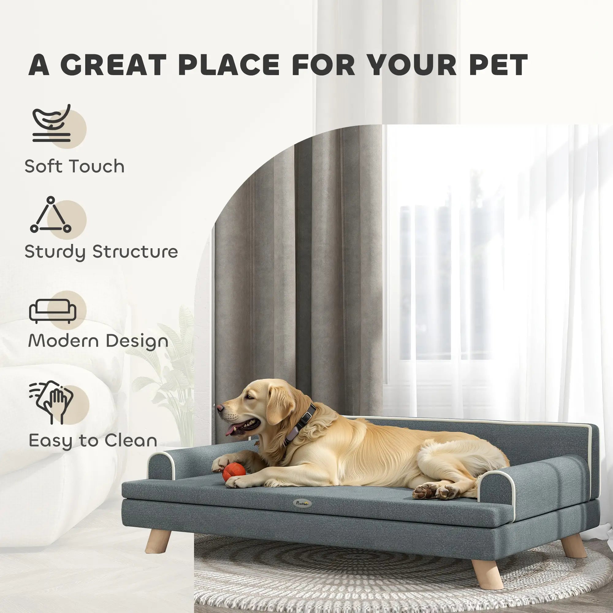 Elevated Dog Sofa Bed, Medium & Large, Dark Grey Dog Sofas at Gallery Canada
