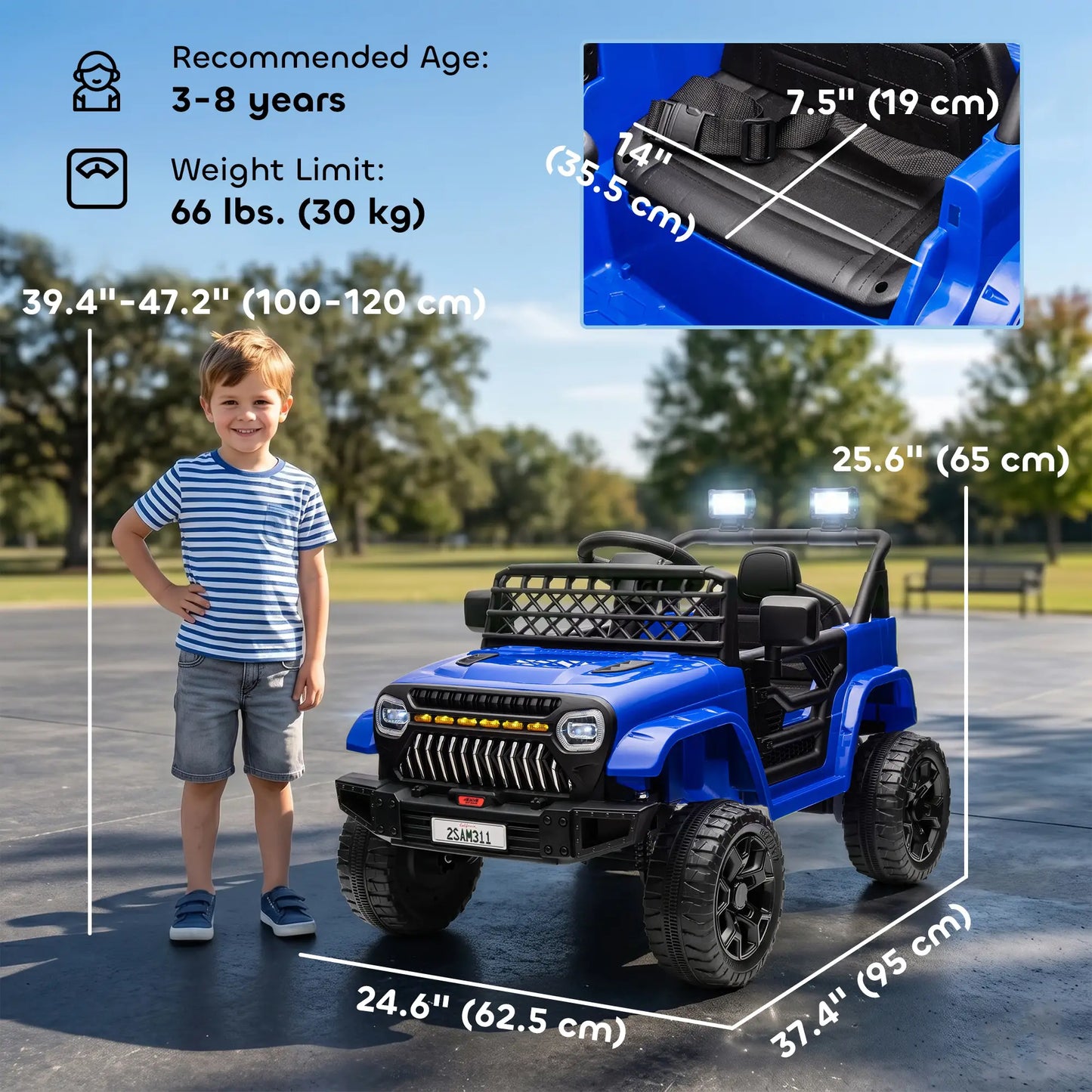 12V Ride On Truck, Electric Car For Kids, Remote Control, Dark Blue Electric Toy Cars at Gallery Canada