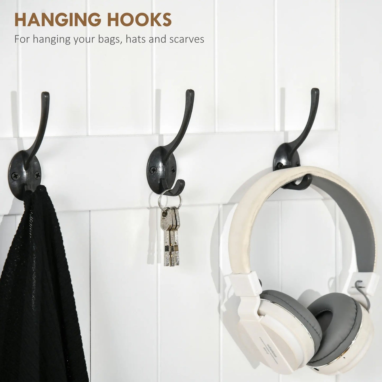 3-In-1 Hall Tree, Coat Rack, Shoe Storage, Bench Seat, Entryway Bench, 4 Hooks Clothing Storage at Gallery Canada