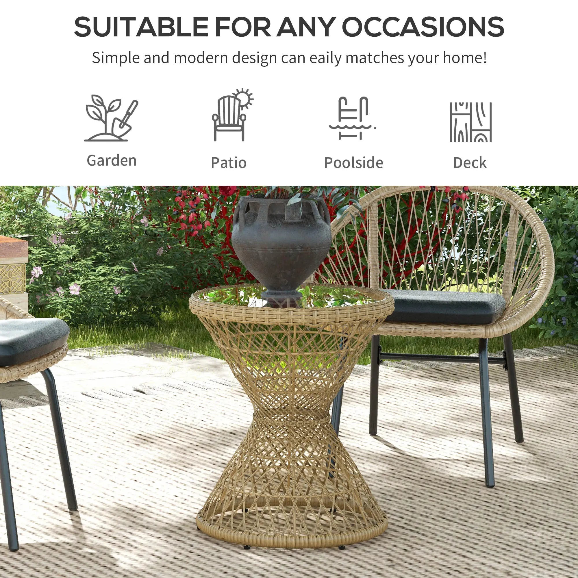 Wicker Outdoor Coffee Table, 18