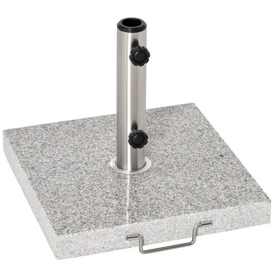 16.5" Marble Umbrella Stand, Heavy Holder Base With Wheels, Grey Umbrella Bases Hemp grey, Stainless steel colour at Gallery Canada