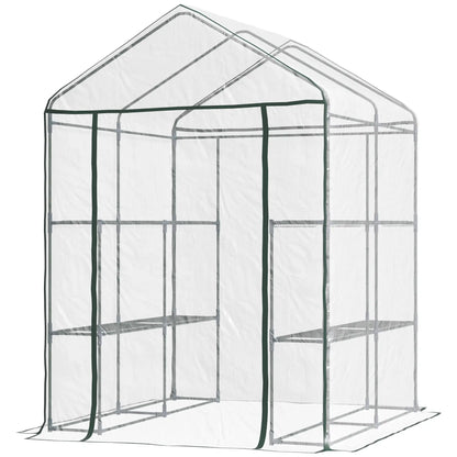 56" x 56" x 77" Walk-In Greenhouse, 8 Shelves, PVC Cover, Transparent Walk In Greenhouses at Gallery Canada