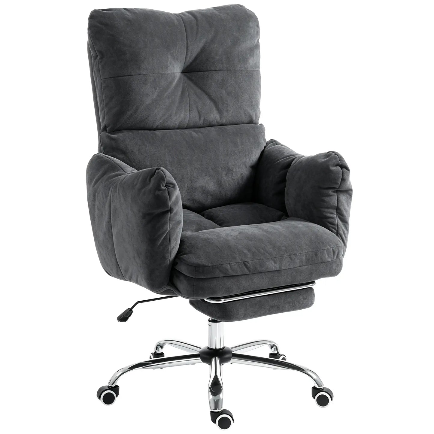 Ergonomic Reclining Office Chair W/ Foot Rest, Dark Grey