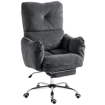Ergonomic Reclining Office Chair W/ Foot Rest, Dark Grey