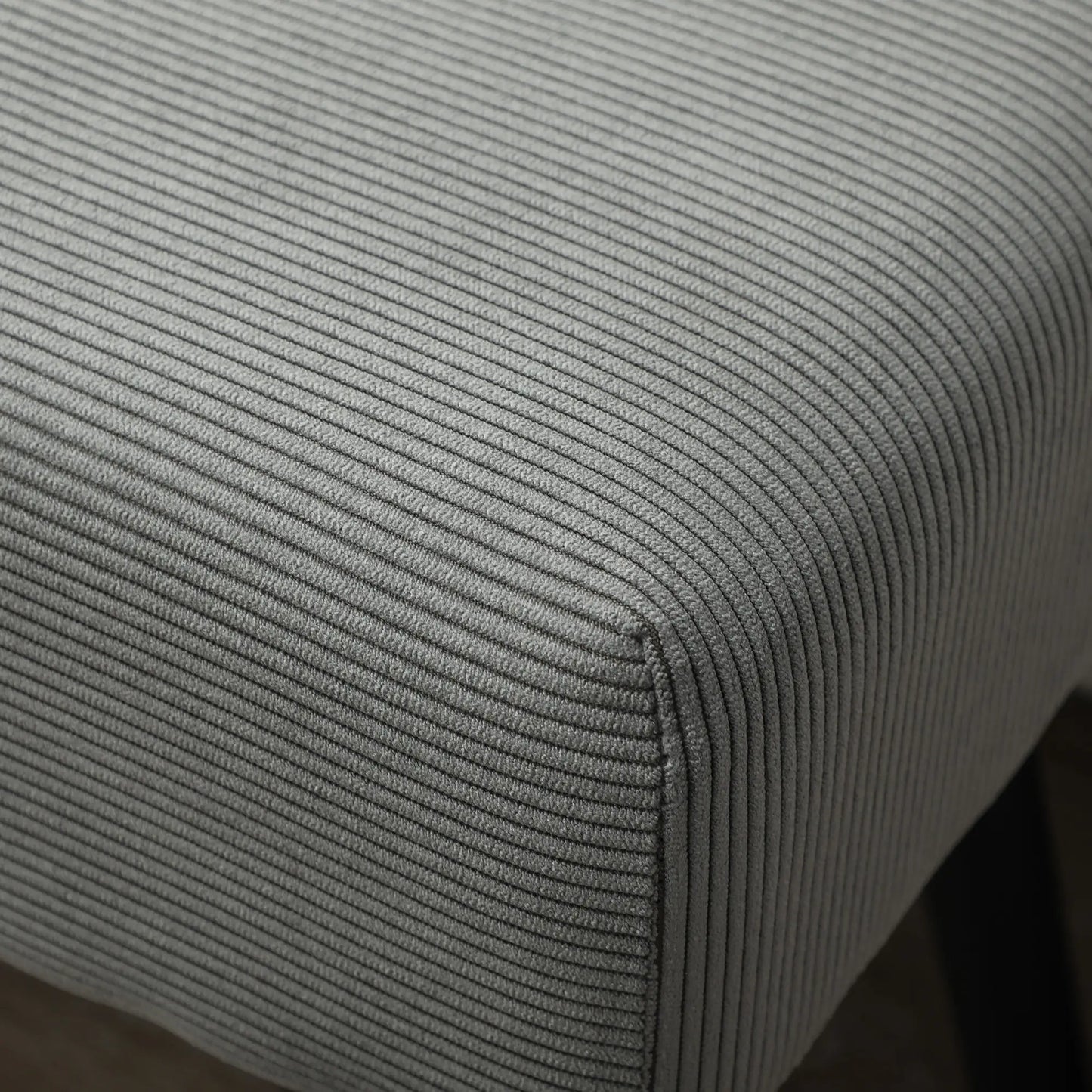 39" Upholstered Ottoman Bench, Corduroy, Padded Seat, Steel Legs, Grey Storage Ottomans & Benches at Gallery Canada