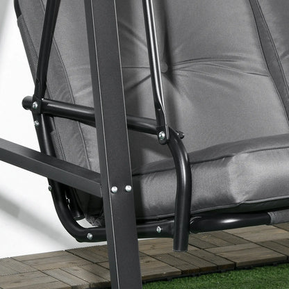 2-Seater Outdoor Swing with Canopy, Patio Chair, Dark Grey Patio Swings with Stand at Gallery Canada