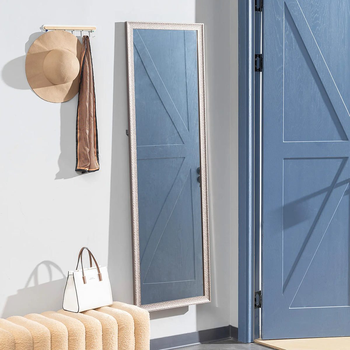 64" x 21" Rectangular Full Length Mirror, Gunmetal Silver Full Length Mirrors at Gallery Canada