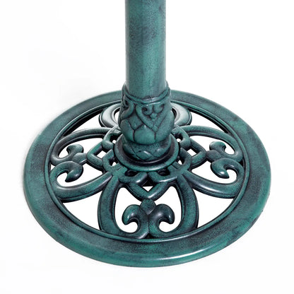 27'' Outdoor Resin Bird Bath, Fleur De Lis Pattern, Time-Worn Finish Garden Decor at Gallery Canada