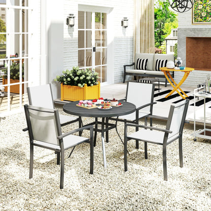 5 Piece Outdoor Dining Set, Round Table, 4 Stackable Chairs Outdoor Dining Sets at Gallery Canada