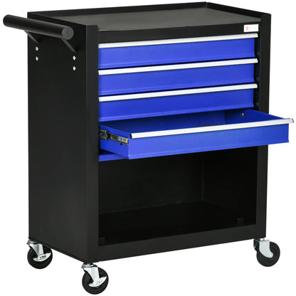 4-Drawer Tool Chest, Rolling Storage Cabinet, Blue Tool Organizers Black, Blue at Gallery Canada