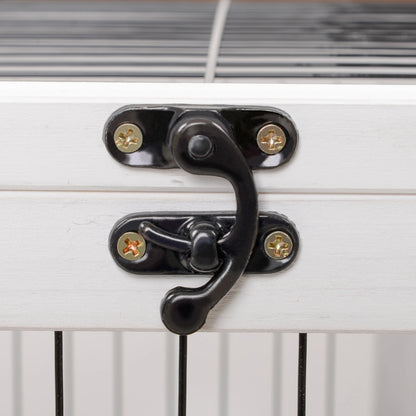 Wooden Indoor Rabbit Hutch, Elevated Bunny Cage with Wheels, Brown Rabbit Hutch at Gallery Canada
