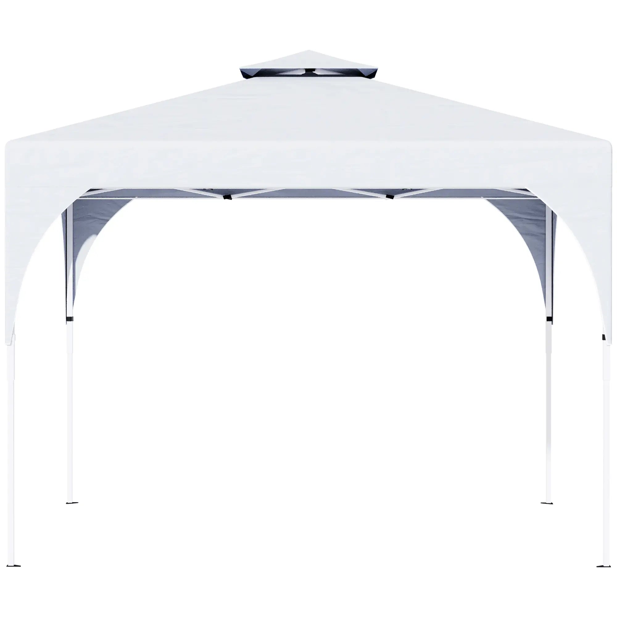 10'x10' Pop Up Canopy, Easy Set Up Party Tent, 2 Tier Vented Roof, Carrying Bag, White Pop Up Canopies at Gallery Canada