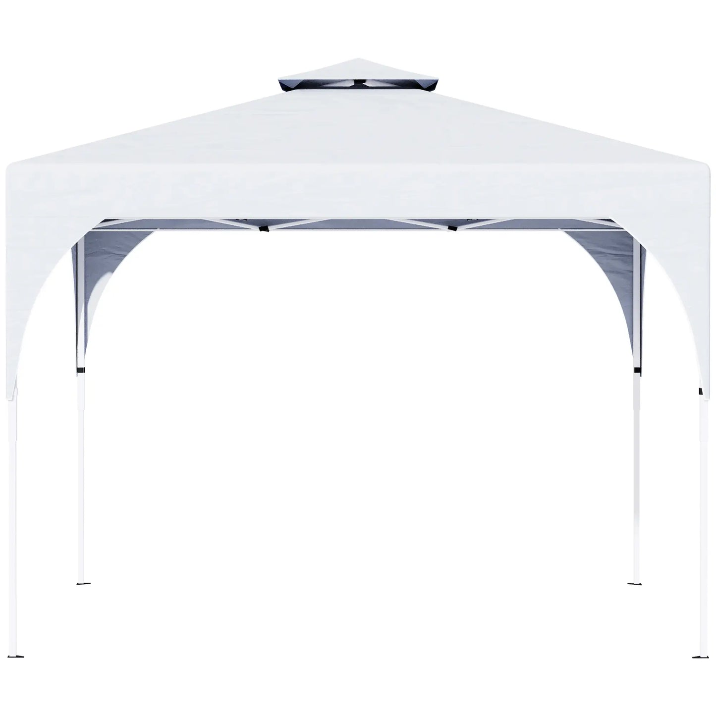 10'x10' Pop Up Canopy, Easy Set Up Party Tent, 2 Tier Vented Roof, Carrying Bag, White Pop Up Canopies at Gallery Canada