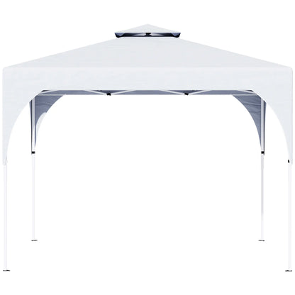 10'x10' Pop Up Canopy, Easy Set Up Party Tent, 2 Tier Vented Roof, Carrying Bag, White Pop Up Canopies at Gallery Canada