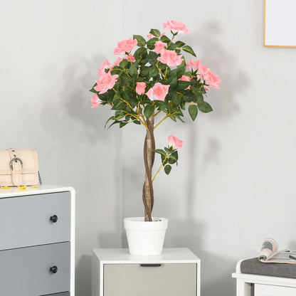 3FT Pink Rose Artificial Plant in Pot, Fake Plant for Home Decor, Pink Artificial Trees at Gallery Canada