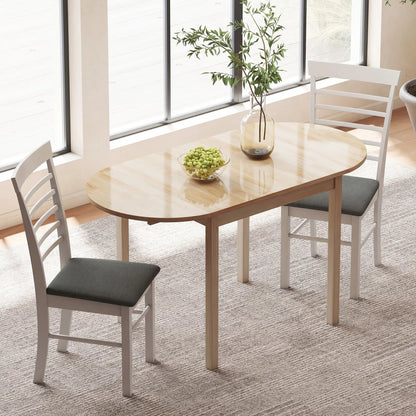 Solid Wood Drop Leaf Kitchen Table, Folding Dining Table, Natural Bar Tables & Dining Tables at Gallery Canada