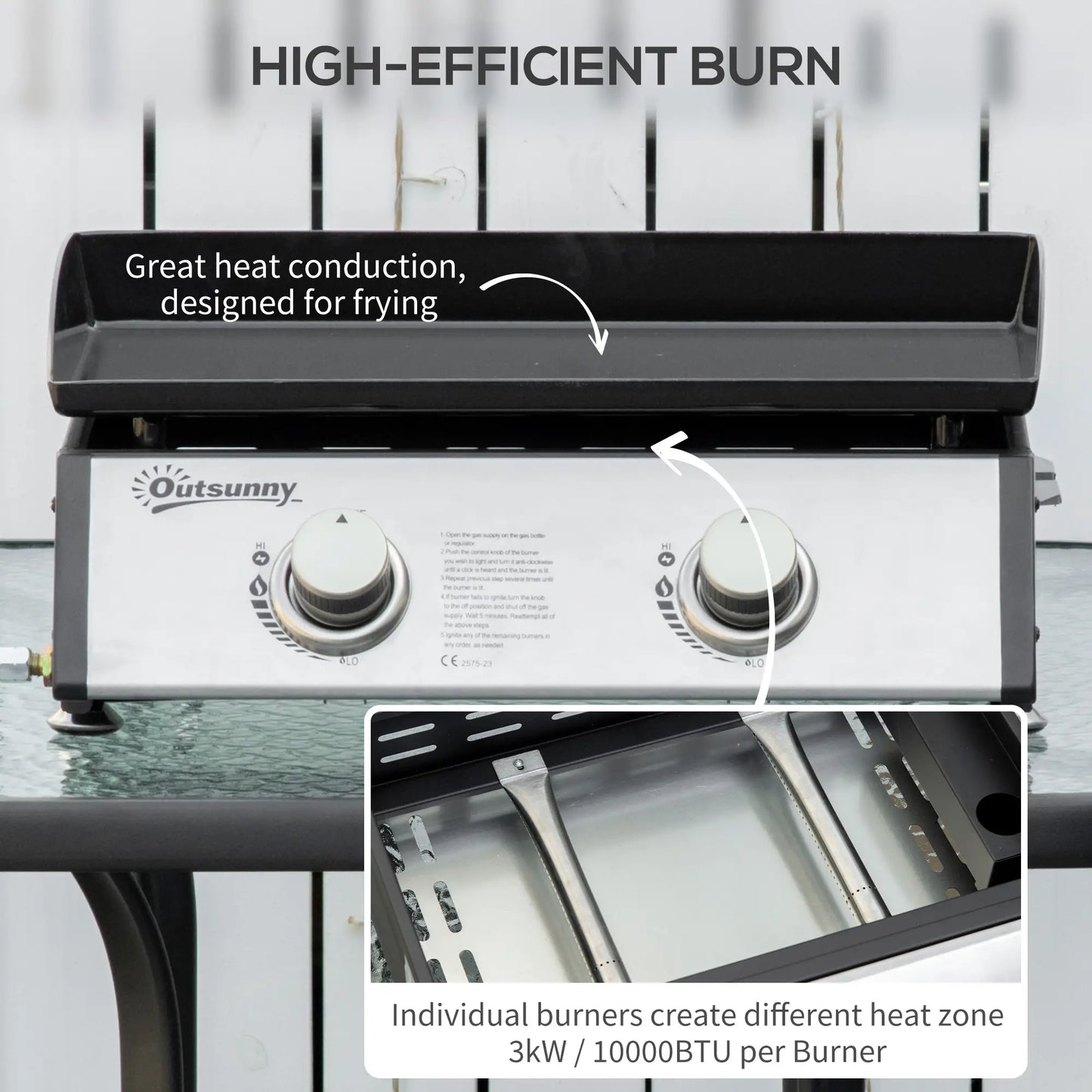 2 Burner Portable Tabletop Gas Grill, For Camping Picnic, Silver Propane Gas Grills at Gallery Canada