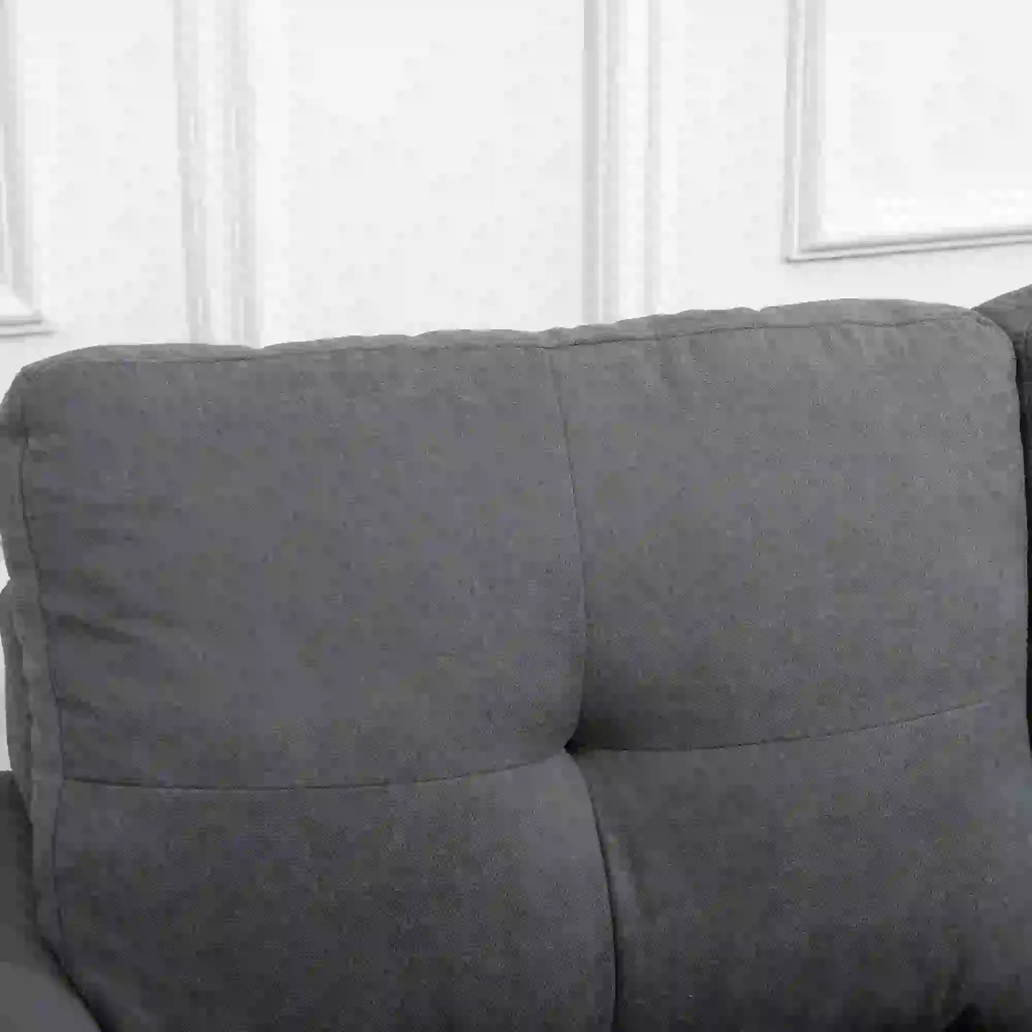 L Shaped Sectional Sofa, Reversible Chaise, Wooden Legs, Dark Grey 3-Seater Sofas at Gallery Canada