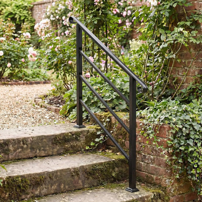 Adjustable Outdoor Stair Railing, 2 to 3 Steps, Black Garden Decor at Gallery Canada