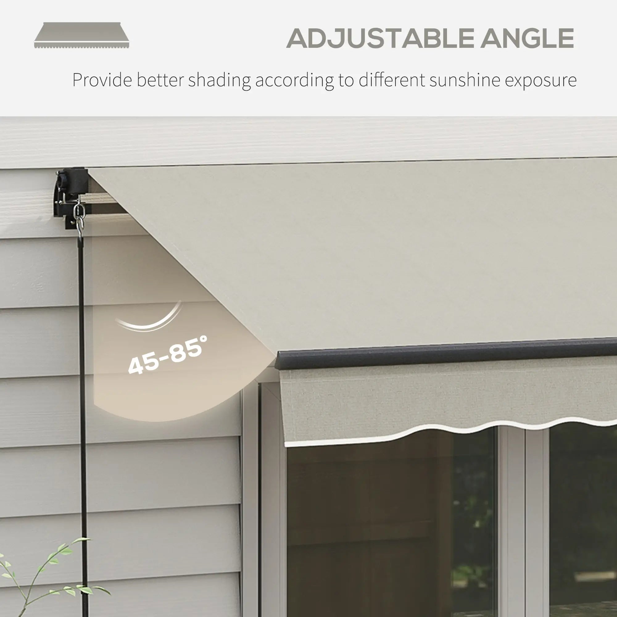 10' x 8' Retractable Awning, UV Resistant Sunshade, Light Grey Patio Awnings at Gallery Canada