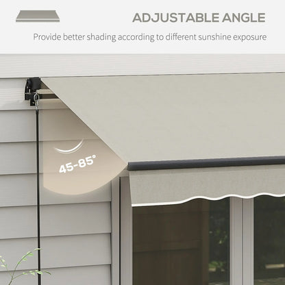 10' x 8' Retractable Awning, UV Resistant Sunshade, Light Grey Patio Awnings at Gallery Canada