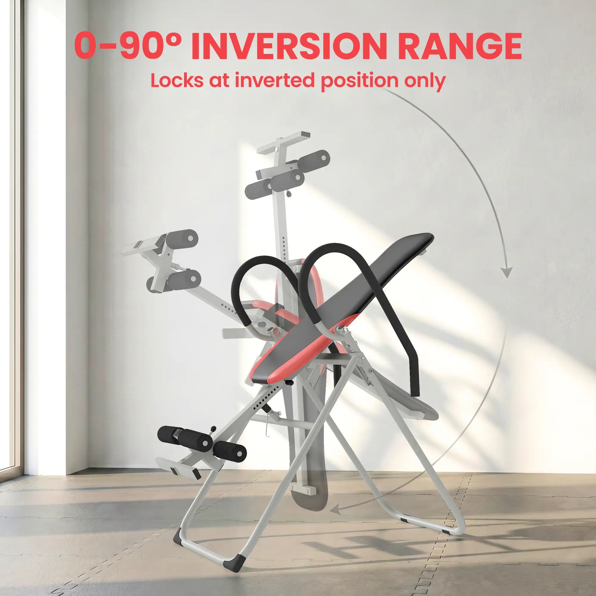 Inversion Table, Heavy Duty Folding Inversion Table with Adjustable Ankle Lock and Safety Belt for Pain Relief Therapy Strength Training Equipment at Gallery Canada