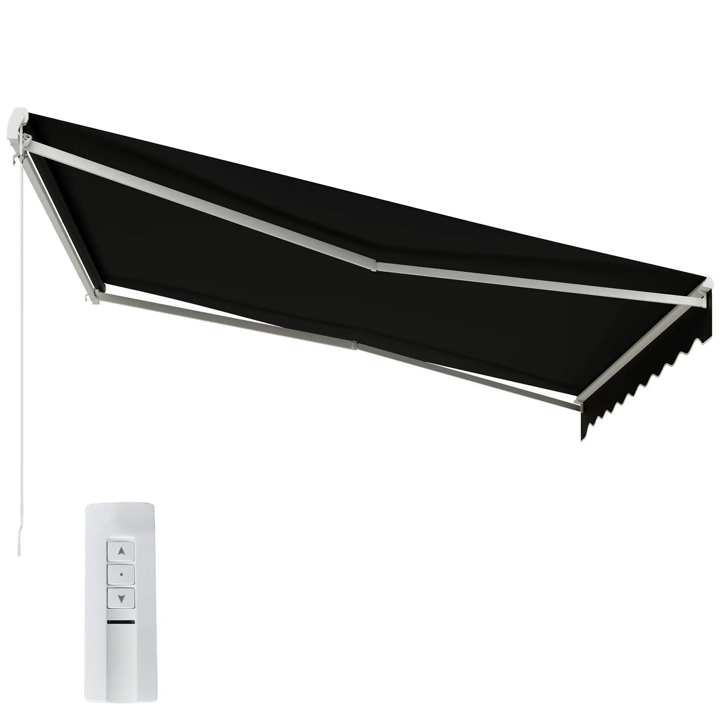 12'x10' Electric Retractable Awning, UV Protection, Black Deck Awnings Black at Gallery Canada