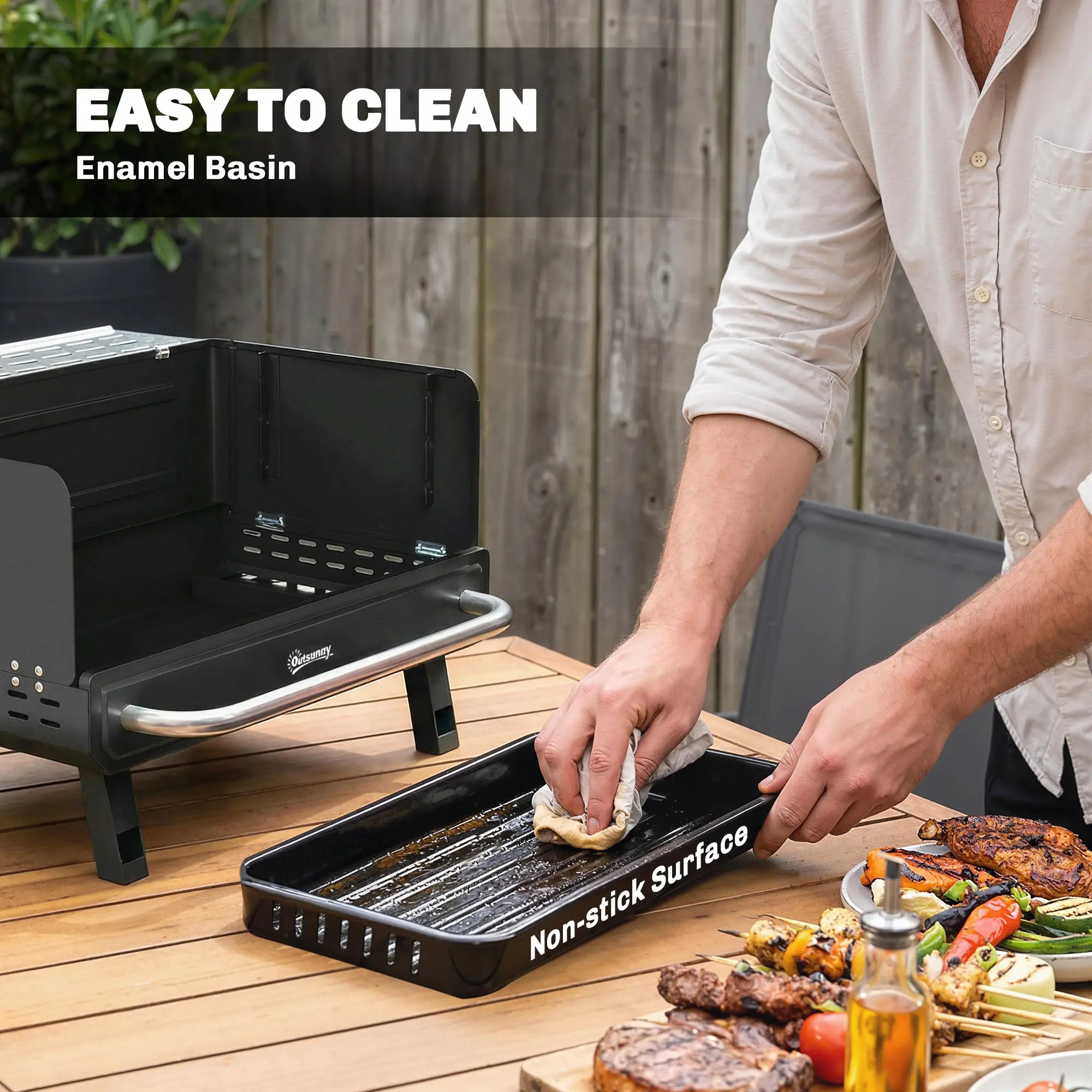 Charcoal BBQ Grill, Portable with Adjustable Grates, Foldable Legs, Black Charcoal BBQ Grils at Gallery Canada