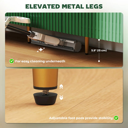 Modern Kitchen Storage Cabinet, Sideboard Buffet, 3 Drawers, Adjustable Shelves, Green Bar Cabinets at Gallery Canada