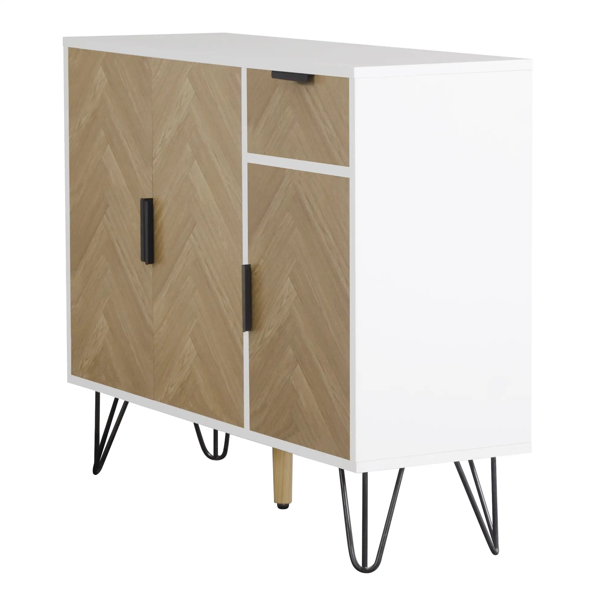 Storage Cabinet with Drawer, Adjustable Shelves, 35.5