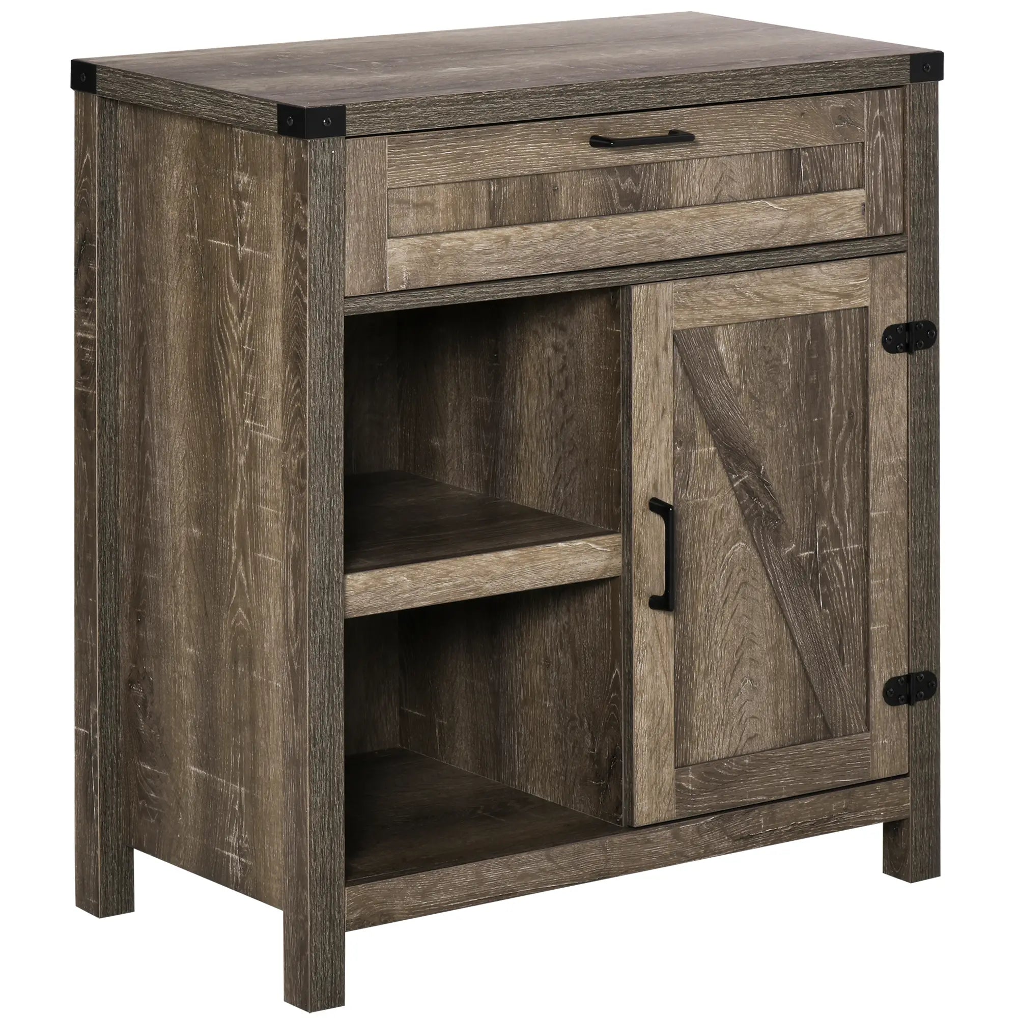 Rustic Barn Door Cabinet, Farmhouse Buffet Sideboard, Dark Oak Bar Cabinets Dark Oak at Gallery Canada