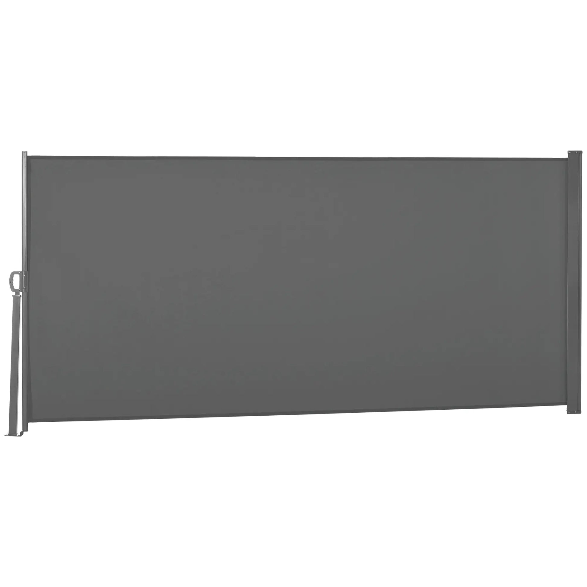 Outdoor Folding Retractable Side Awning, UV Wind Resistant, 118" x 63", Light Grey Side Awnings Grey Frame, Light Grey Fabric at Gallery Canada
