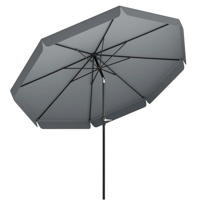 8.5 ft Round Patio Umbrella, Tilt and Crank, Dark Grey Sun Umbrellas at Gallery Canada