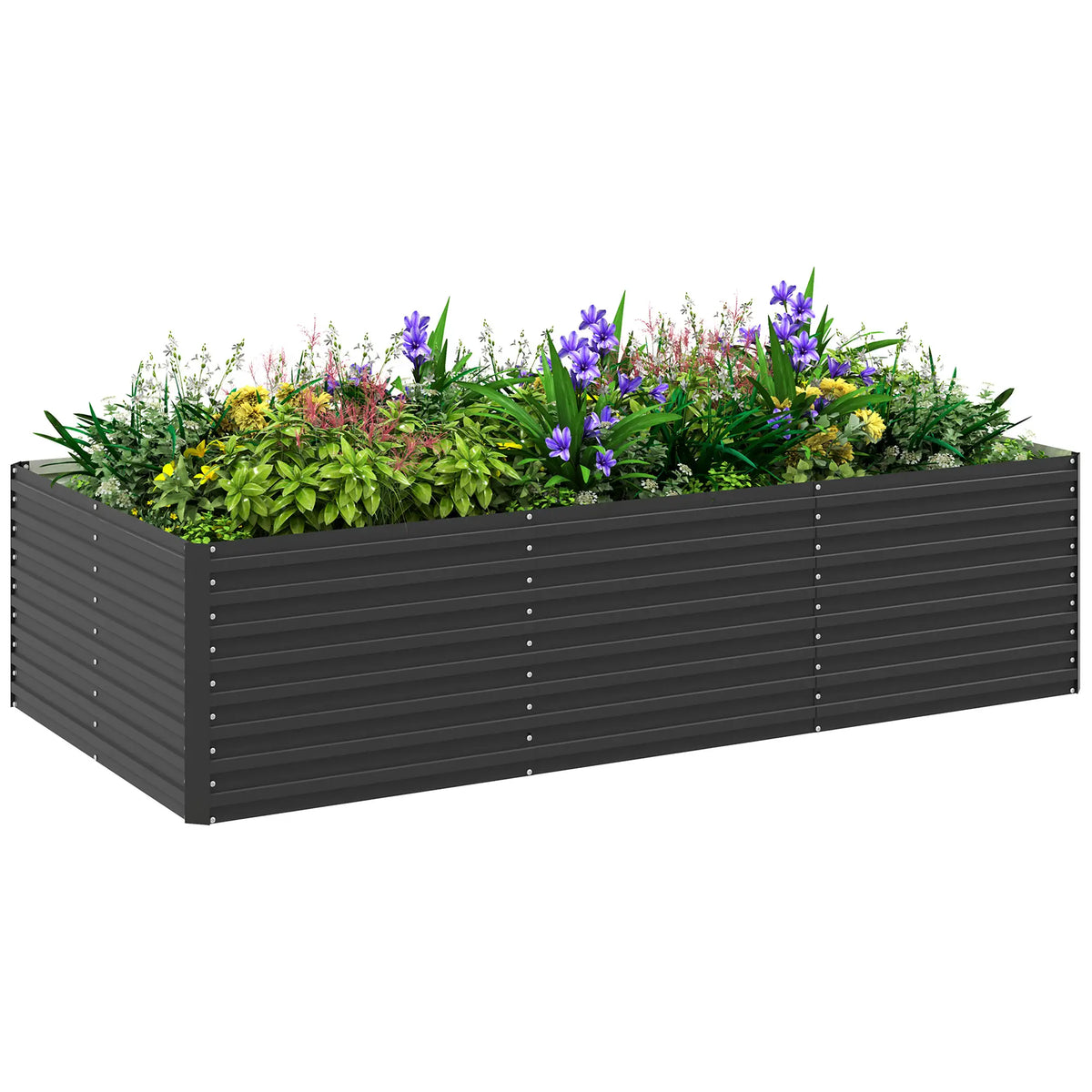 8' x 4' x 2' Raised Garden Bed, Galvanized Planter Box, Dark Grey Raised Garden Beds at Gallery Canada