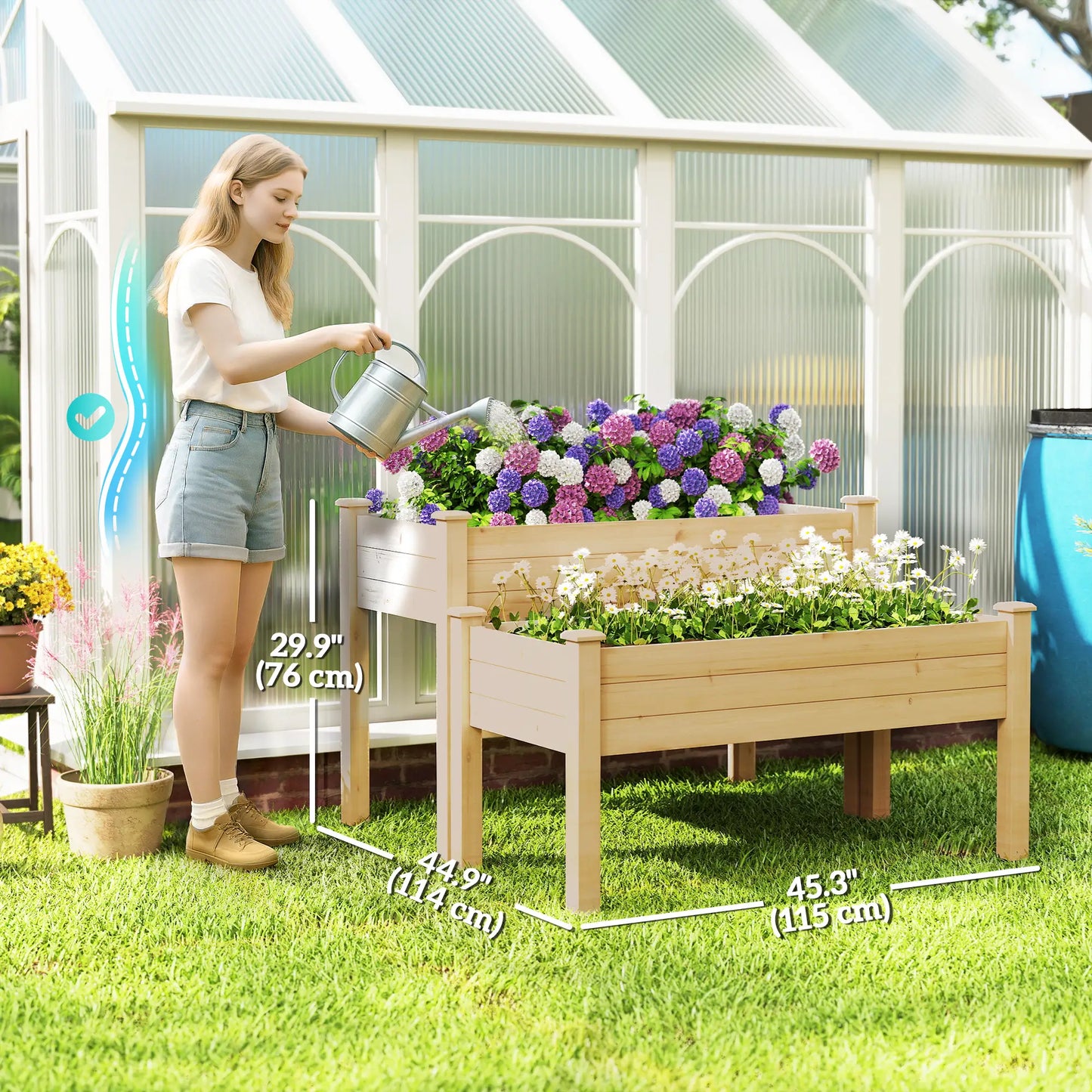 2 Tier Wood Plant Raised Bed, Grow Box Stand, Garden Step Planter Elevated Garden Beds at Gallery Canada